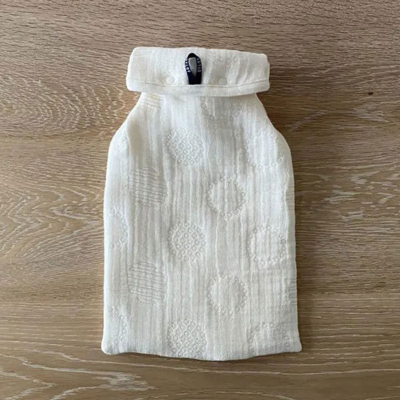 Hot water bottle with gauze cover|Ronde Ecru
