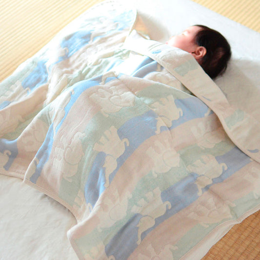 Baby blanket｜Elephant Blue 70x100