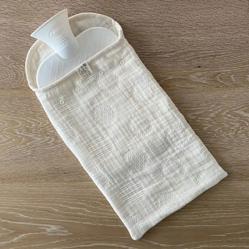 Hot water bottle with gauze cover｜Ronde Ecru