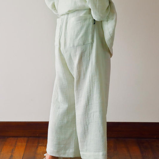 Beautiful Silhouette Gauze Pajamas | Circle, Gardenia, Green