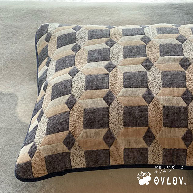 Pillow gauze | Hexagon navy 50x70